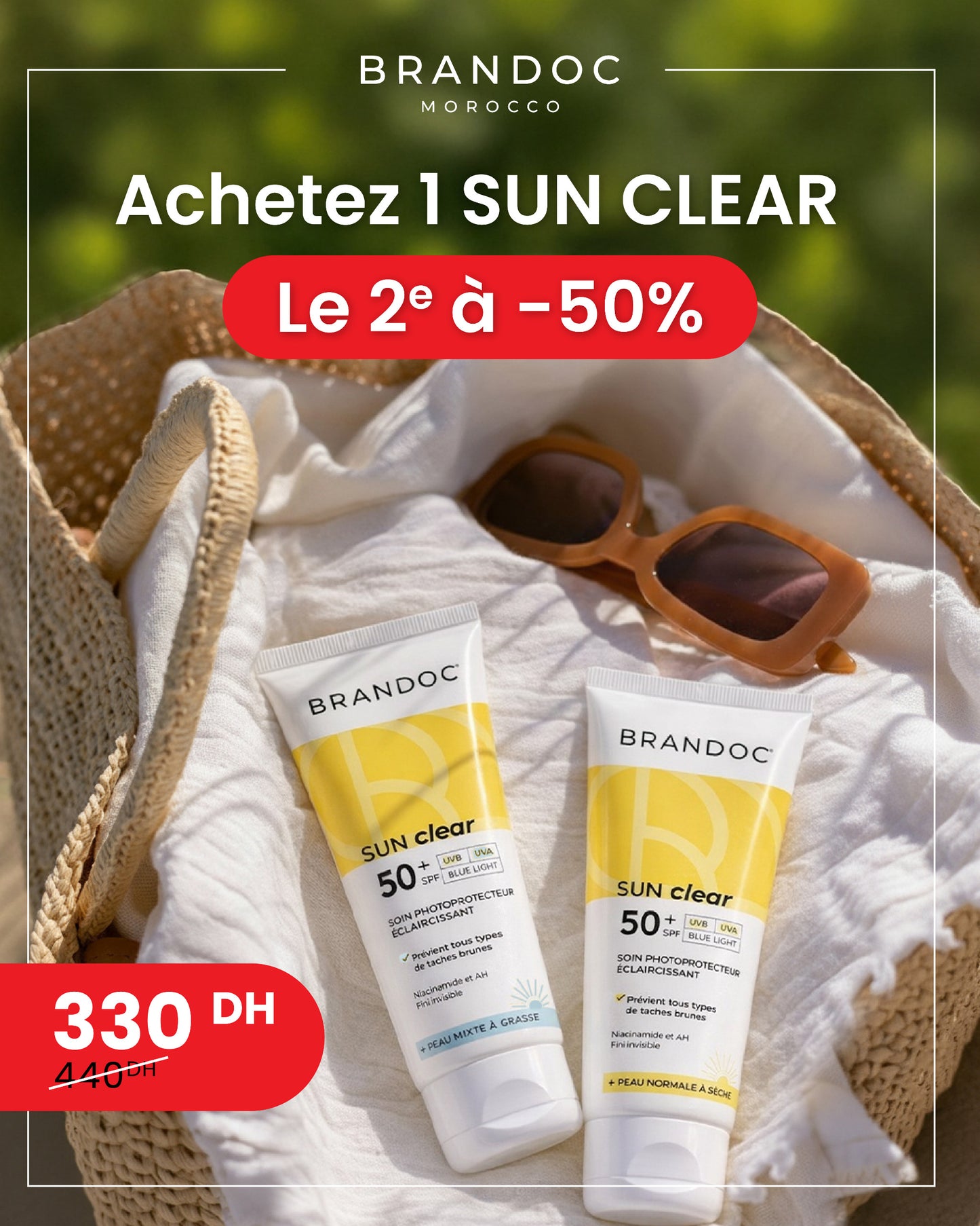 Brandoc SUN Clear 50+ Peau Normale à Sèche