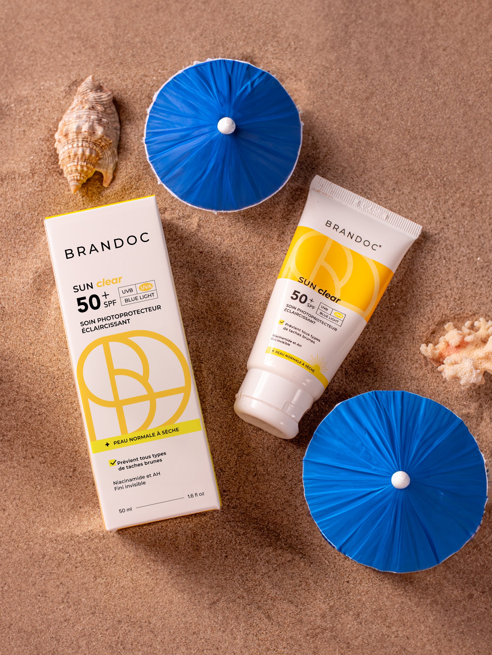 Brandoc SUN Clear 50+ Peau Normale à Sèche